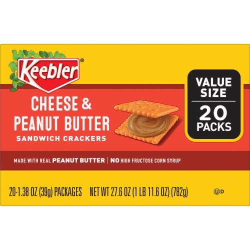 Keebler Cheese and Peanut Butter Sandwich Snack Crackers Perspective: bottom