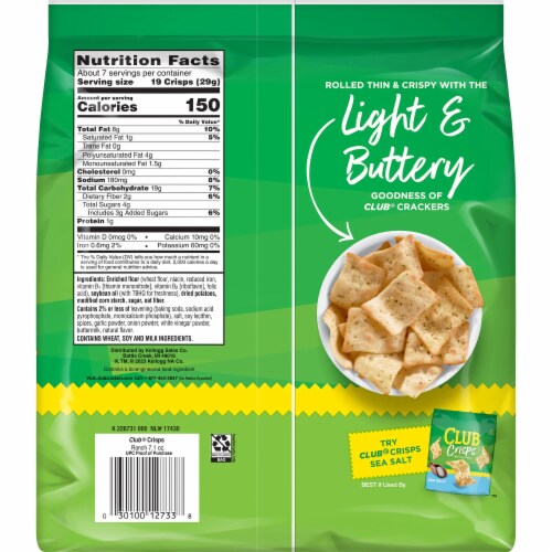 Kellogg's Club Ranch Cracker Crisps Perspective: bottom