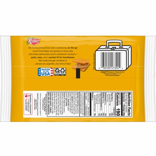 Keebler Cheese and Peanut Butter Sandwich Snack Crackers Perspective: bottom