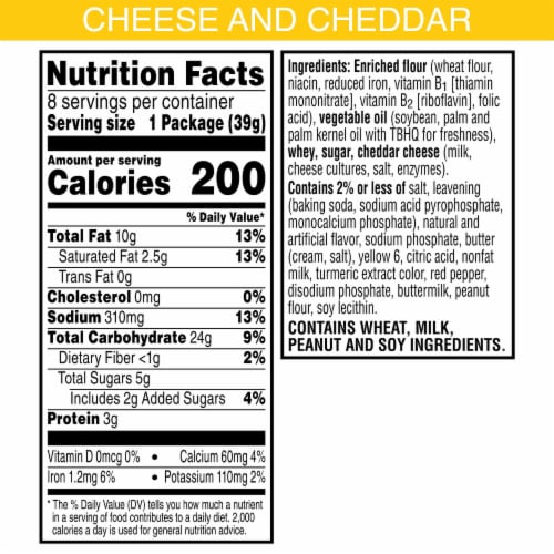 Keebler Cheese and Cheddar Sandwich Crackers Perspective: bottom