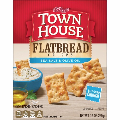 Town House® Flatbread Crisps Sea Salt and Olive Oil Oven Baked Snack Crackers Perspective: bottom