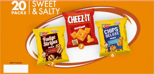 Keebler Mini Chips Deluxe Cheez-It Mini Fudge Stripe Variety Pack Perspective: bottom