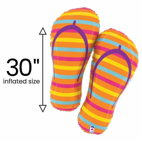 Summer Flip Flops Helium Filled Balloon Perspective: bottom