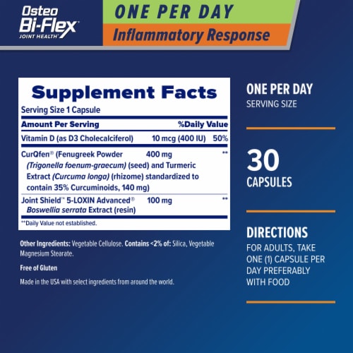 Osteo Bi-Flex One Per Day Inflammatory Response Capsules Perspective: bottom