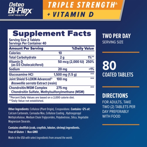 Osteo Bi-Flex with Vitamin D and Glucosamine Chondroitin, Joint Health Tablets Perspective: bottom