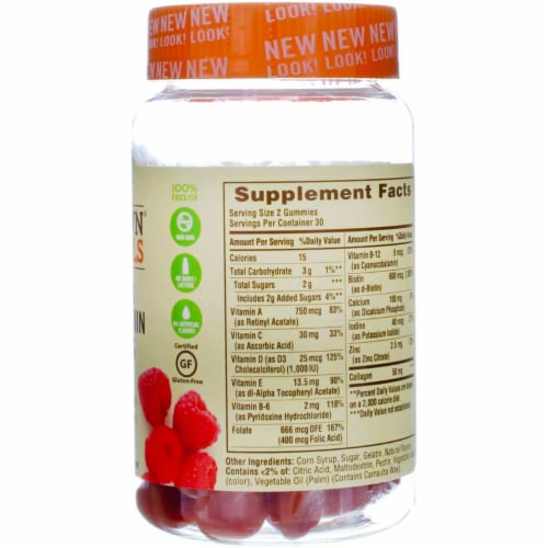 Sundown Naturals Women's Multivitamin Raspberry Flavored Gummies Perspective: bottom