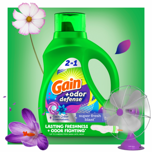 Gain Odor Defense Super Fresh Blast Liquid Laundry Detergent Perspective: bottom