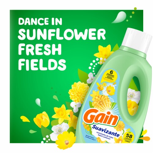 Gain Suaviante Sunflower Fresh Liquid Fabric Sotfener Non Concentrated Perspective: bottom