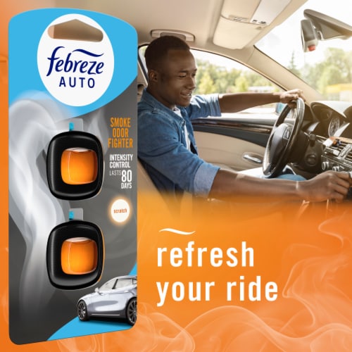 Febreze AUTO Air Freshener Odor-Fighting Automotive Vent Clip Smoke Odor Eliminator Scent Perspective: bottom