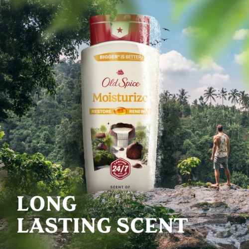 Old Spice Men's Moisturize with Shea Butter Body Wash Perspective: bottom