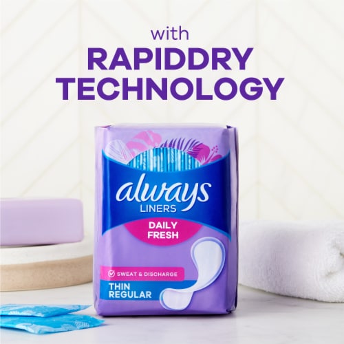 Always No Feel Protection Daily Liners Thin Absorbency Clean Scent Perspective: bottom