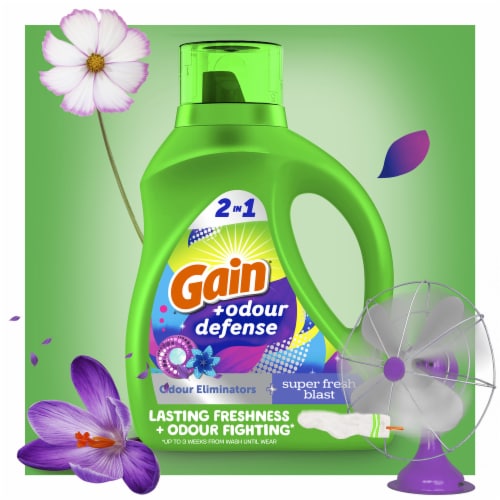 Gain Odor Defense Super Fresh Blast Liquid Laundry Detergent Perspective: bottom