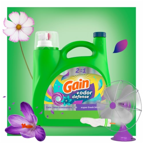 Gain Odor Defense Super Fresh Blast Liquid Laundry Detergent Perspective: bottom