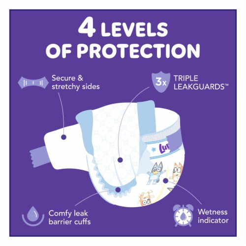 Luvs Leak Protection Hypoallergenic Diapers Size 7 (Over 41 lbs) Perspective: bottom