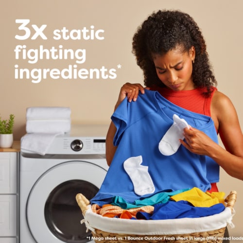 Bounce Lasting Fresh Outdoor Fresh Mega Dryer Sheets Perspective: bottom