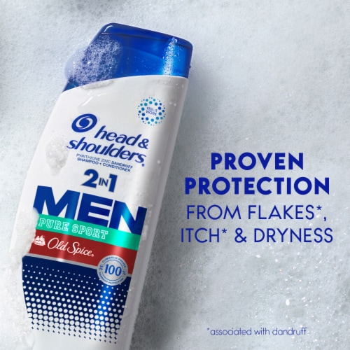 Head & Shoulders Old Spice Pure Sport Mens 2 in 1 Dandruff Shampoo and Conditioner Perspective: bottom