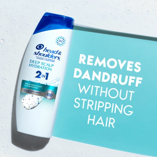 Head and Shoulders 2 in 1 Dandruff Shampoo and Conditioner Deep Scalp Hydration for Daily Use Perspective: bottom