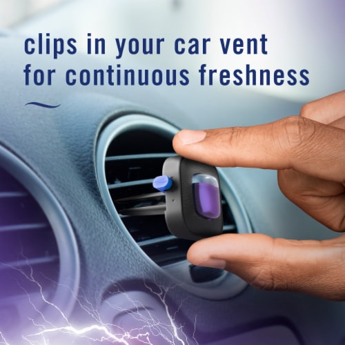 Febreze AUTO Air Freshener Vent Clip Midnight Storm Scent Car Vent Clip Perspective: bottom