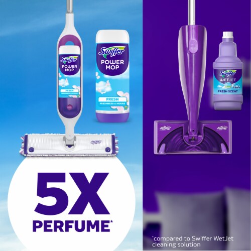 Swiffer Power Mop Floor Cleaner for Mopping Tile Vinyl Laminate Wood Cleaning Set Fresh Scent Perspective: bottom