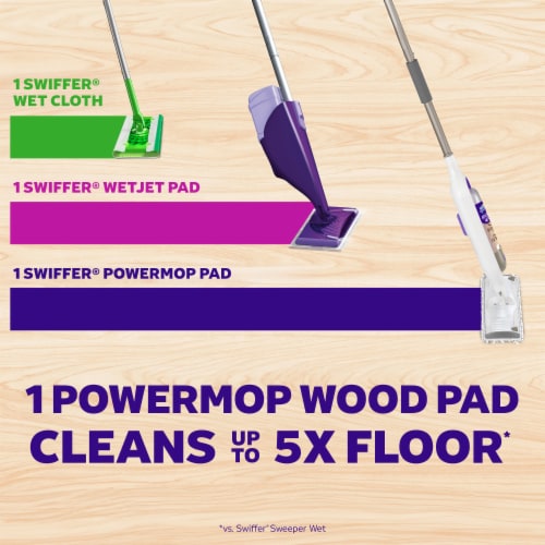 Swiffer Power Mop Wood Hardwood Floor Cleaner for Mopping QuickDry Cleaning Set Lemon Scent Perspective: bottom