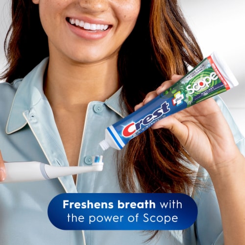 Crest Premium Plus Scope Outlast Toothpaste Long Lasting Mint Flavor Perspective: bottom