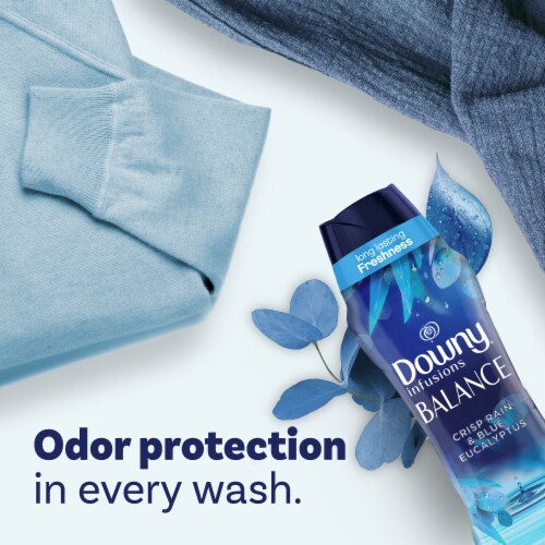 Downy Infusions Crisp Rain and Blue Eucalyptus Balance In-Wash Scent Booster Beads Perspective: bottom