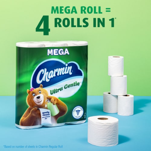 Charmin Ultra Gentle Mega Roll Toilet Paper Perspective: bottom