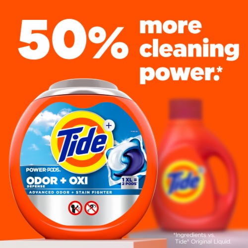 Tide Power PODS with Ultra Oxi Odor Eliminators Liquid Laundry Detergent Pacs Perspective: bottom