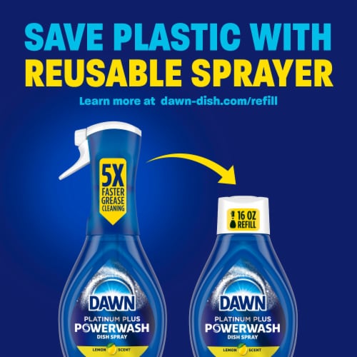 Dawn Platinum Powerwash Lemon Scent Spray Dish Soap Refill Perspective: bottom