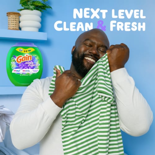 Gain Super Flings Relax Dewdrop Dream Laundry Detergent Pods Perspective: bottom