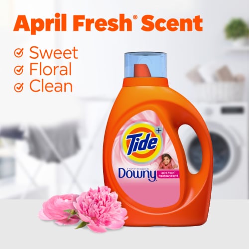 Tide Plus A Touch of Downy Liquid Laundry Detergent, April Fresh Scent, 34 fl oz, 24 Loads Perspective: bottom