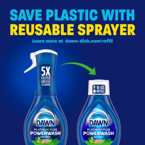Dawn Platinum Powerwash Gain Original Scent Spray Dish Soap Refill Perspective: bottom