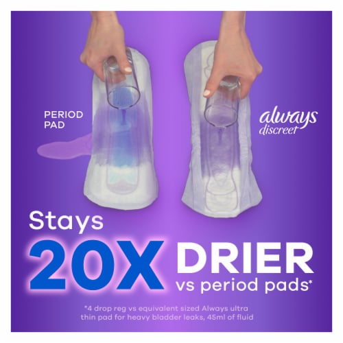 Always Discreet Pads for Women Heavy Absorbency Long Length Perspective: bottom