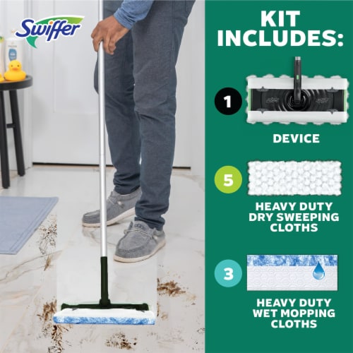 Swiffer Sweep and Mop Deluxe, 2-in-1 Floor Mopping and Sweeping Kit Perspective: bottom