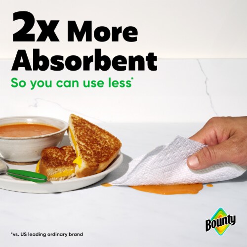 Bounty Paper Towels Full Sheet White, 6 Double Rolls, 50 Sheets Per Roll Perspective: bottom