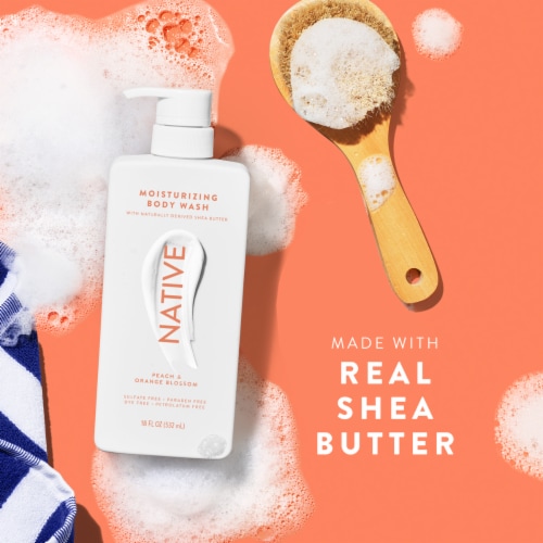 Native Peach & Orange Blossom Moisturizing Body Wash Perspective: bottom