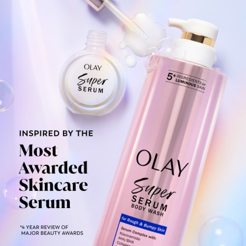 Olay Super Serum Body Wash for Rough & Bumpy Skin, 18.5oz, Serum Complex for Luminous Skin Perspective: bottom