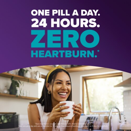 Prilosec OTC Delayed Release 20mg Acid Reducer Heartburn Relief for 24 Hours, Wildberry Flavor Perspective: bottom