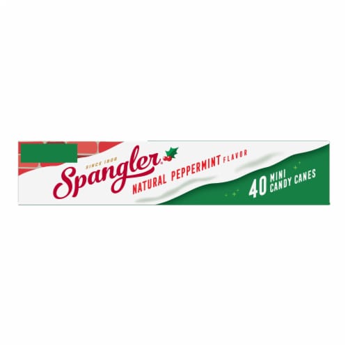 Spangler® Peppermint Mini Holiday Candy Canes Box Perspective: bottom
