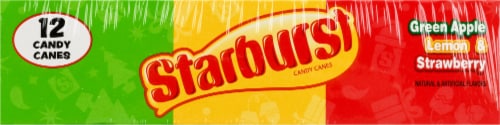 Starburst® Holiday Assorted Flavored Candy Canes Perspective: bottom