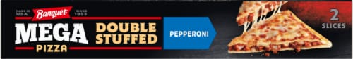 Banquet Mega Pizza Double Stuffed Pepperoni Frozen Pizza Slices Perspective: bottom