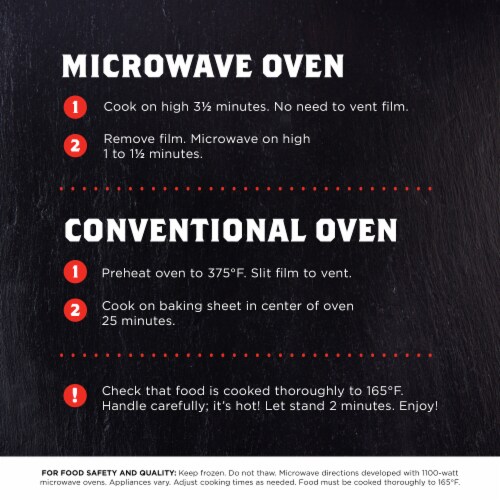 Banquet Mega Crustless Three Meat Pizza Frozen Meal Perspective: bottom