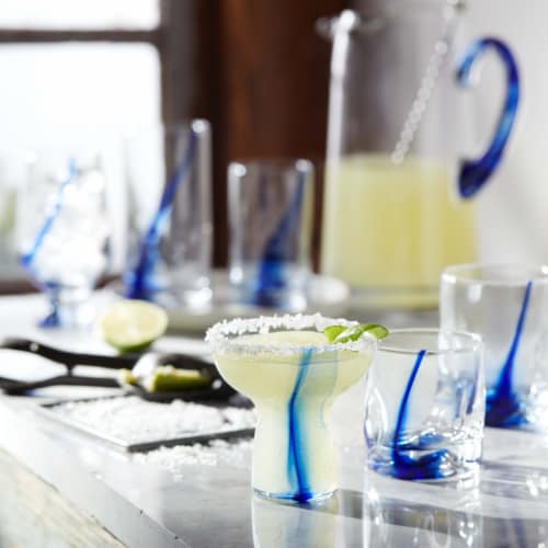 Libbey Blue Ribbon Stemless Margarita Glasses Set Perspective: bottom