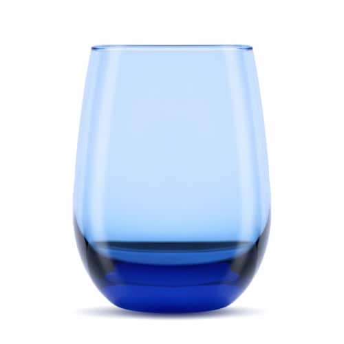 Libbey Classic Blue All-Purpose Stemless Wine Glasses, Set of 6 Perspective: bottom