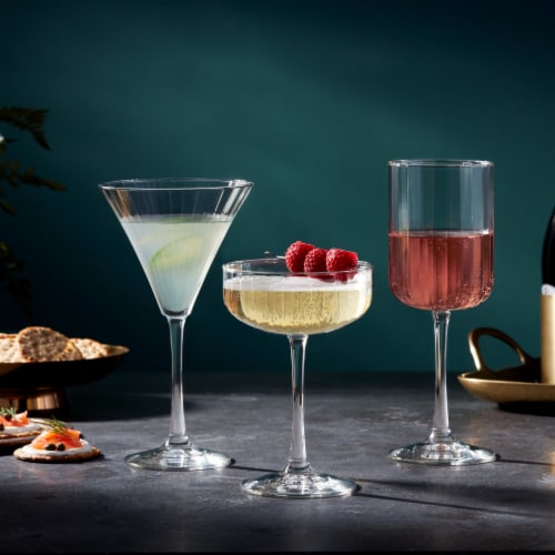 Libbey Paneled Martini Glasses, Set of 4 Perspective: bottom