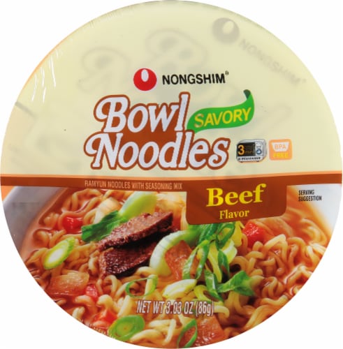 Nongshim® Beef Flavor Bowl Noodle Soup Perspective: bottom