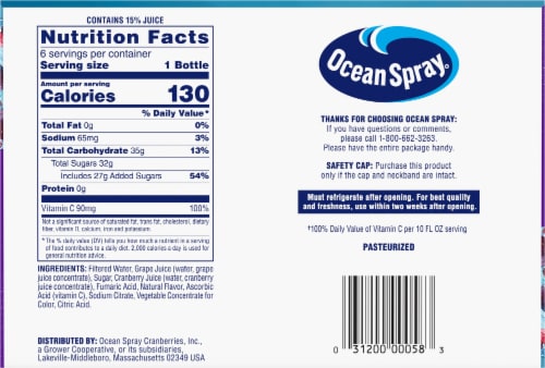 Ocean Spray Cran-Grape Juice Drink Perspective: bottom