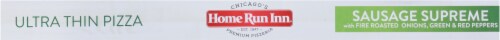 Home Run Inn Ultra Thin Sausage Surpreme Pizza Perspective: bottom