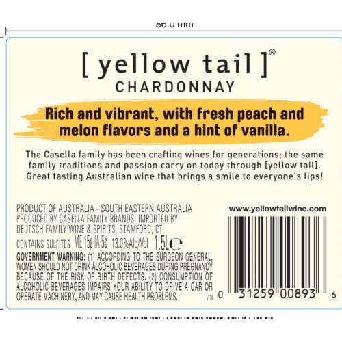 Yellow Tail Chardonnay Australia White Wine Perspective: bottom