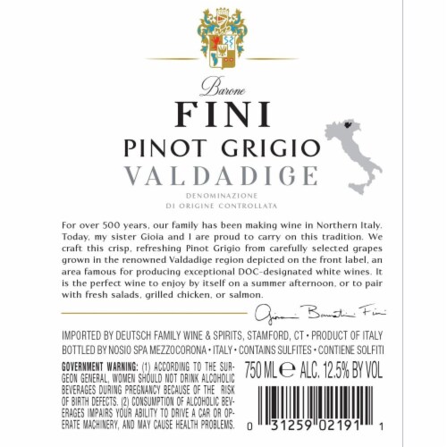Barone Fini Pinot Grigio Italy White Wine Perspective: bottom